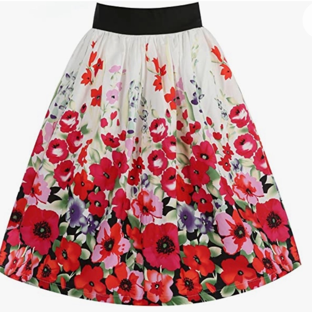 Lindy Bop size 8 medium retro floral swing skirt NWT